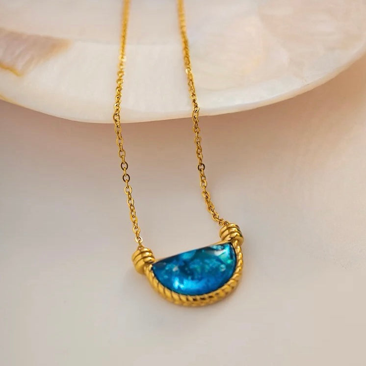 Ocean Blue Necklace: 18K Gold Plated