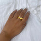 Half Moon Zirconia Ring: 18K Gold Plated