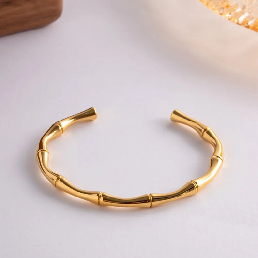 Bamboo Bracelet: 18K Gold Plated