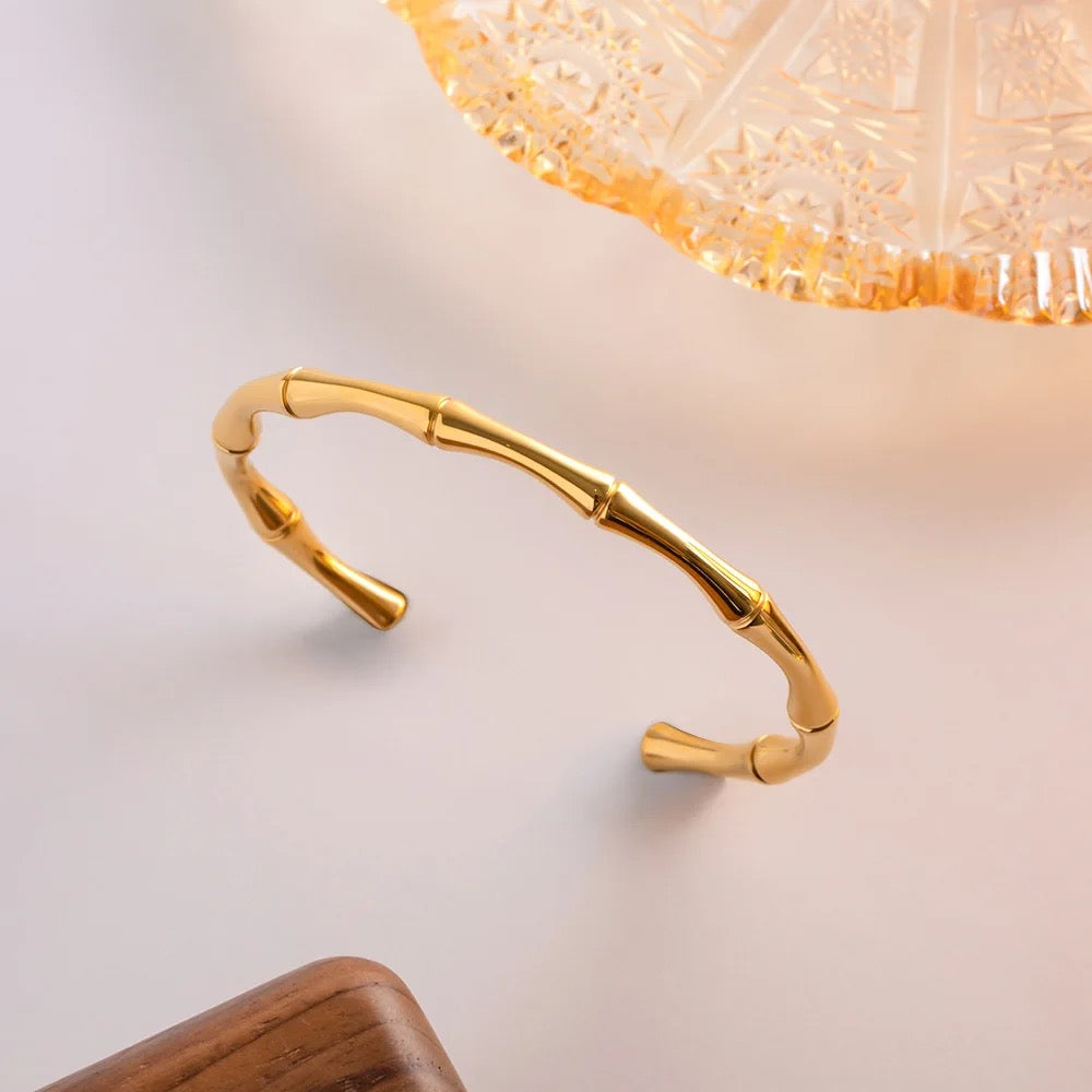 Bamboo Bracelet: 18K Gold Plated
