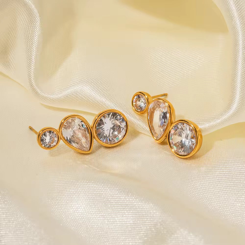 Tassel Stud Earrings: 18K Gold Plated