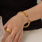 Natural Stone Twist Pave Bracelet: 18K Gold Plated