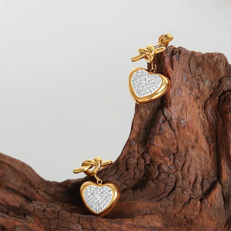 Vanilla Heart Earrings: 18K Gold Plated