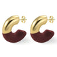 Chunky Enamel Hoop Earrings: 18K Gold Plated