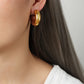 Chunky Enamel Hoop Earrings: 18K Gold Plated