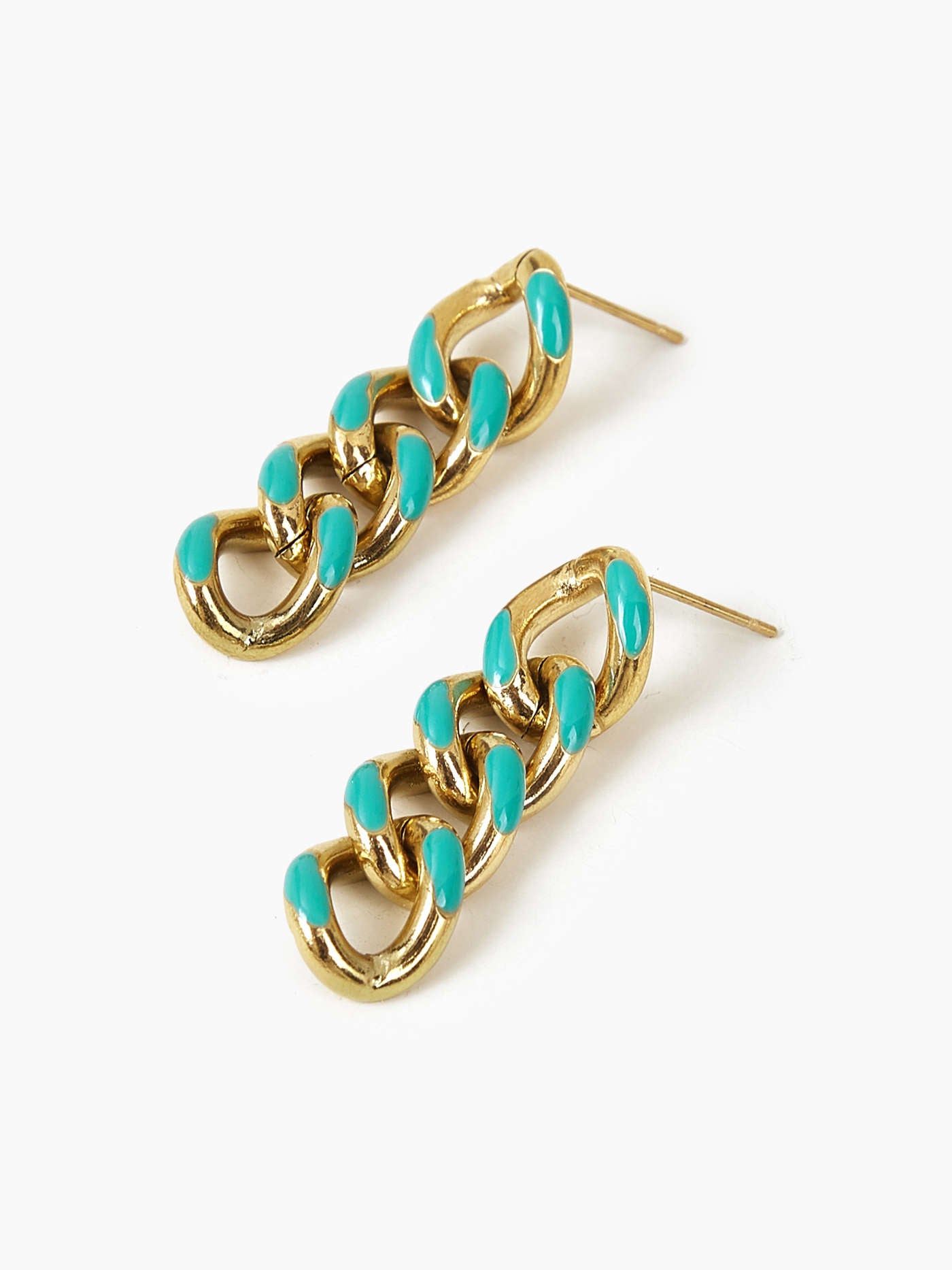 Chain Link Earrings: 18K Gold Plated