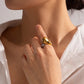 Waterdrop Statement Open Ring: 18K Gold Plated