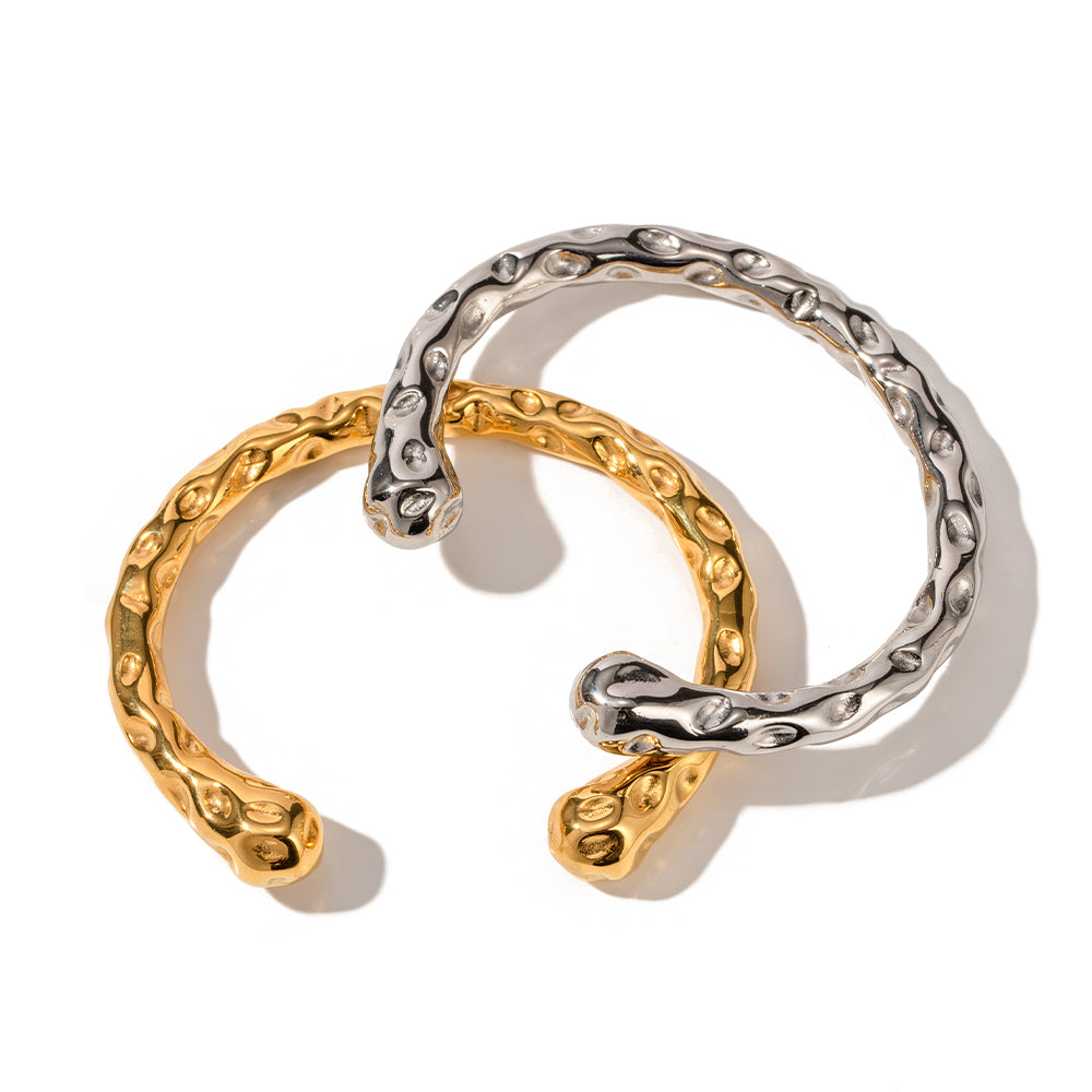 Hammered Bracelet: 18K Gold/Sliver Plated