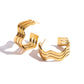 Water Wave Hoop Earrings: 18K Gold Plated