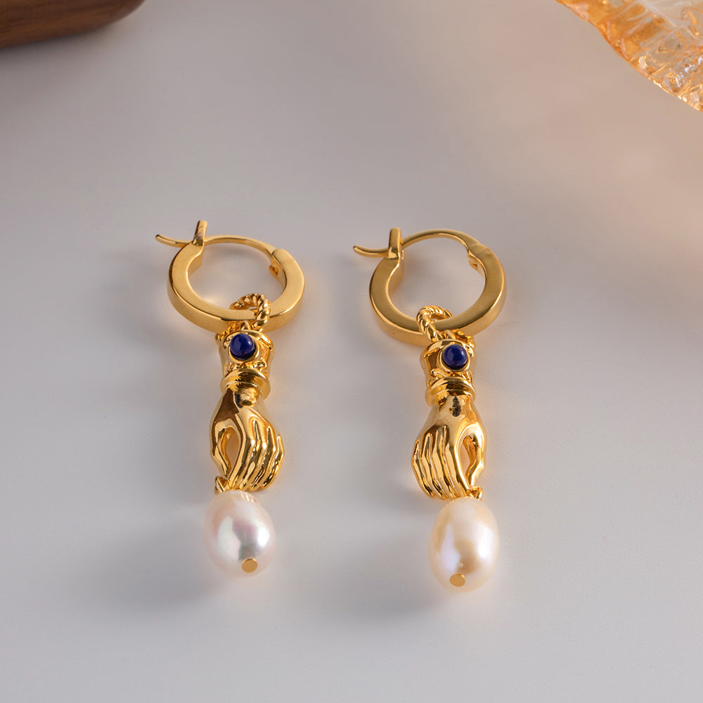 In Good Hands Earrings: 18K Gold Plated