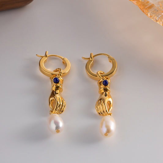 In Good Hands Earrings: 18K Gold Plated