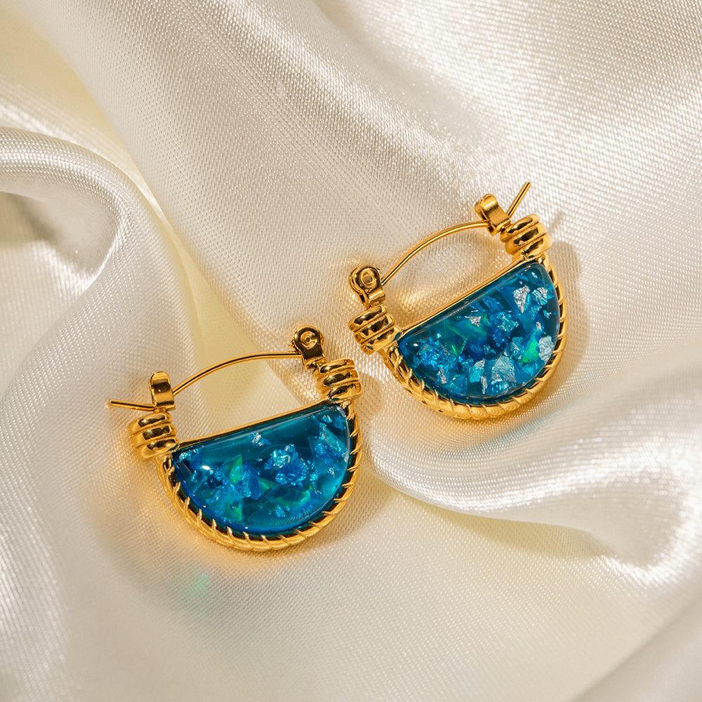 Buy Elegant Blue Stone Apple Earrings Gold Plated Daily Use Stud Earrings