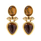 Brown Statement Earrings: 18K Gold Plated