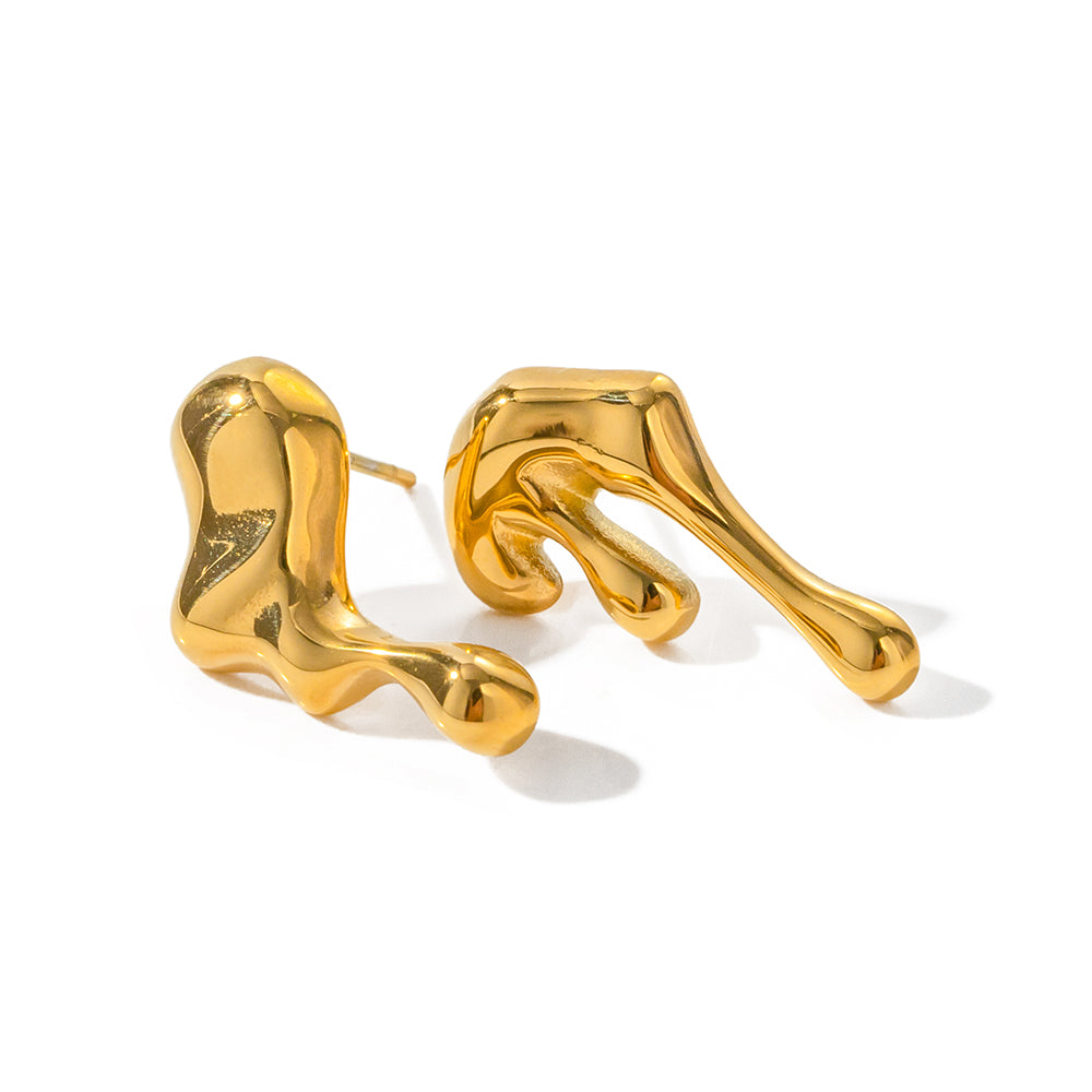 Melting Lava Earrings: 18K Gold Plated