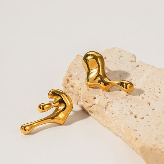 Melting Lava Earrings: 18K Gold Plated