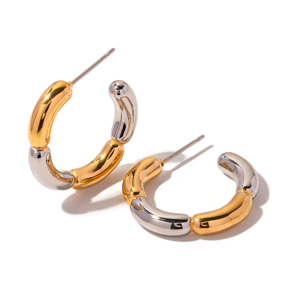 Vanilla Hoop Earrings: 18K Gold & Silver Plated