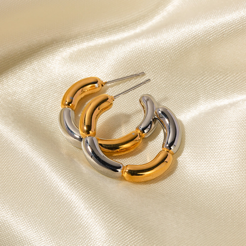 Vanilla Hoop Earrings: 18K Gold & Silver Plated