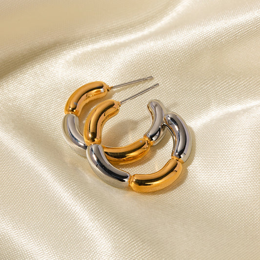 Vanilla Hoop Earrings: 18K Gold & Silver Plated