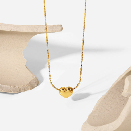 Tiny Heart Necklace: 18K Gold Plated