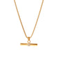 T-Bar Pendant Necklace: 18K Gold Plated