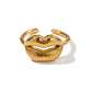 Kiss-Me Open Ring: 18K Gold Plated