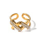 Criss Cross Open Ring: 18k Gold Plated