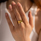 Wrinkled Wave Open Ring: 18K Gold Plated