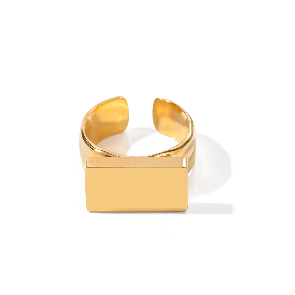 T-Bar Open Ring: 18K Gold/Sliver Plated