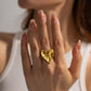 Big Heart Ring (Adjustable): 18K Gold Plated