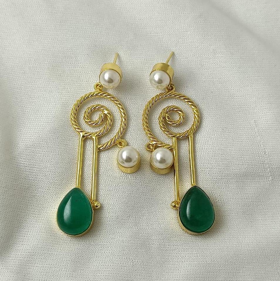 Swirl Drop Earrings: 18K Gold Plated