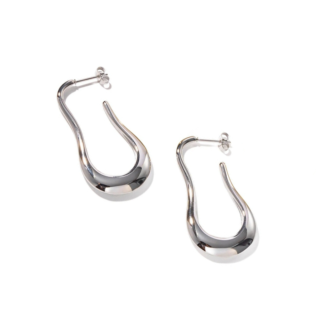 Curly Hoop Earrings: 18K Gold/ White Gold Plated