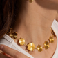 Modern Jalebi Necklace: 18K Gold Plated