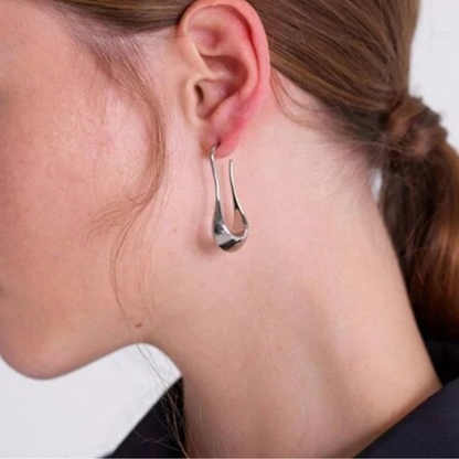 Curly Hoop Earrings 18K Gold White Gold Plated