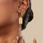 Black Semi-Precious Stone Earrings: 18K Gold Plated