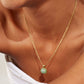 Green Agate Necklace: 18K Gold Plated