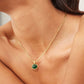 Green Agate Necklace: 18K Gold Plated