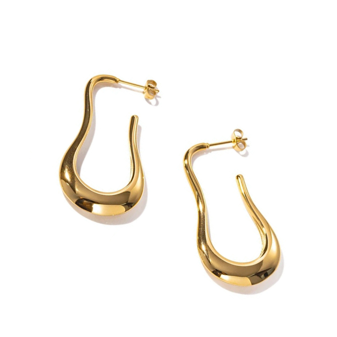 Curly Hoop Earrings: 18K Gold/ White Gold Plated