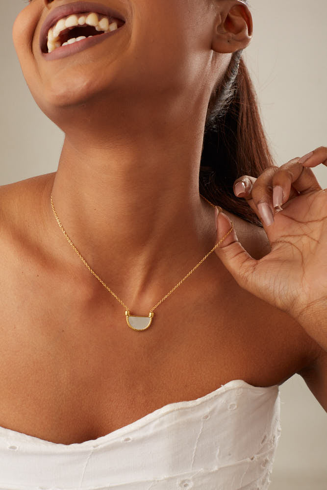 Natural Shell Necklace: 18K Gold Plated