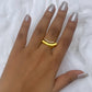 Half Moon Zirconia Ring: 18K Gold Plated