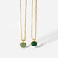 Green Agate Necklace: 18K Gold Plated