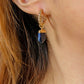 Natural Stone Mismatched Lapis Earrings: 18K Gold Plated