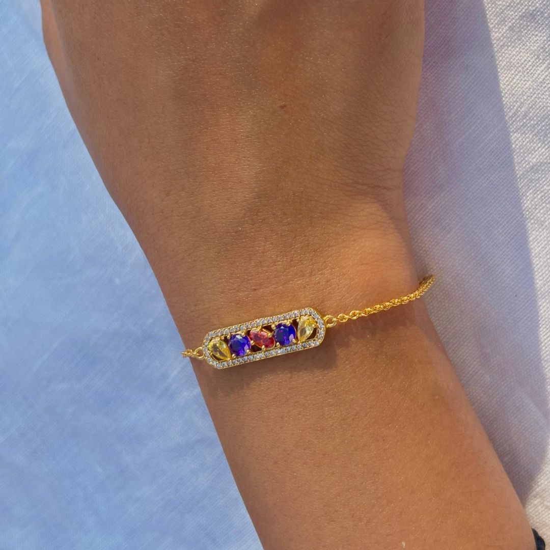 Rainbow Chain Bracelet: 18K Gold Plated