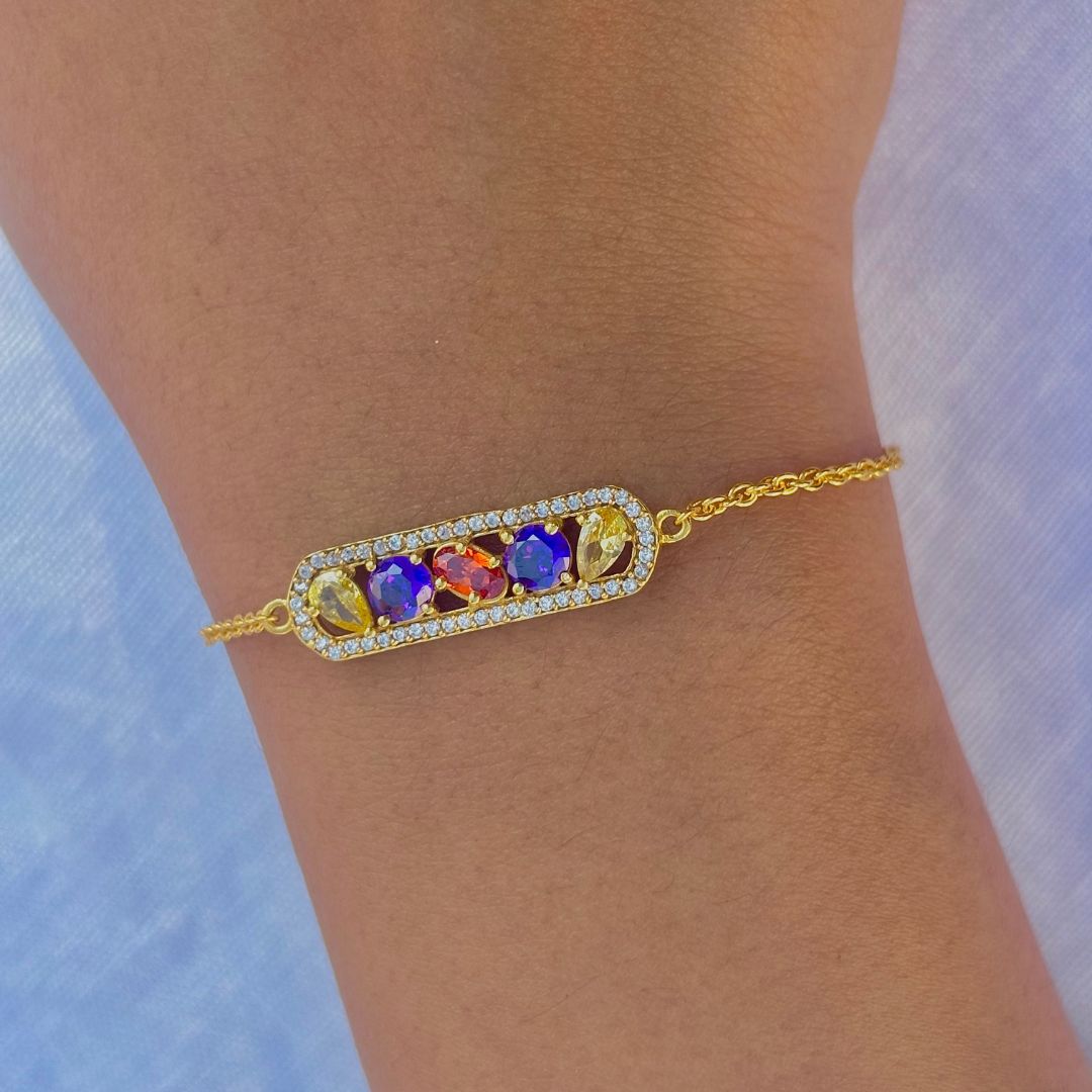 Rainbow Chain Bracelet: 18K Gold Plated