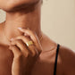 Wide Band Chain Adjustable Ring: 18k Gold Plated