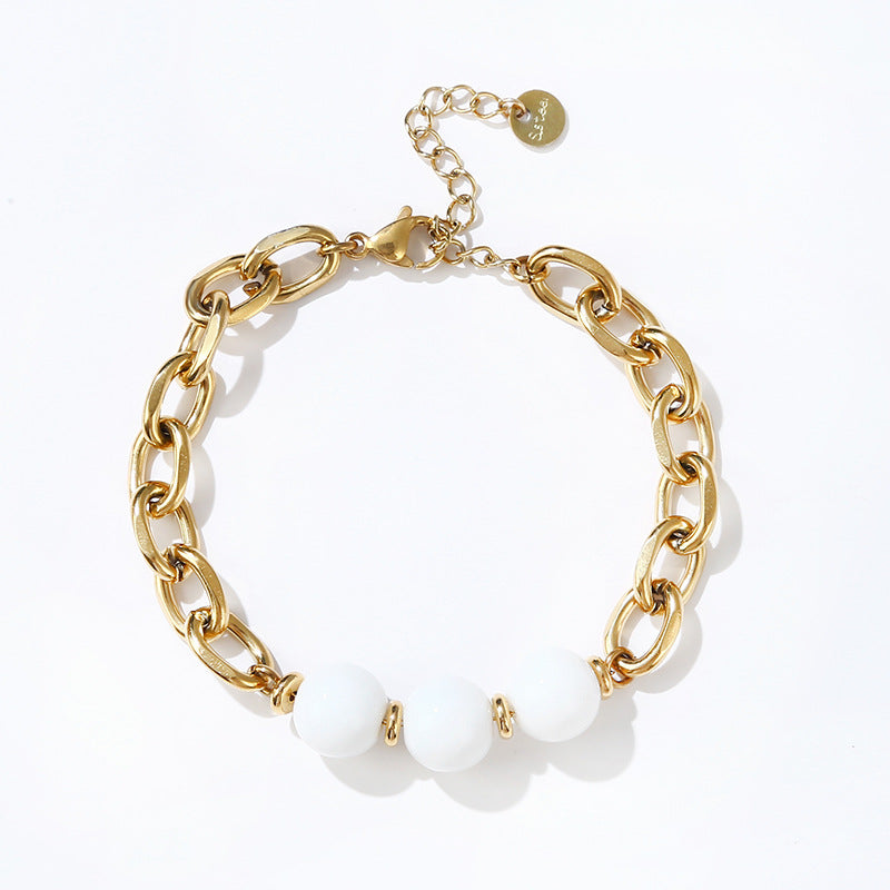 Iced Ball Bracelet: 18K Gold Plated