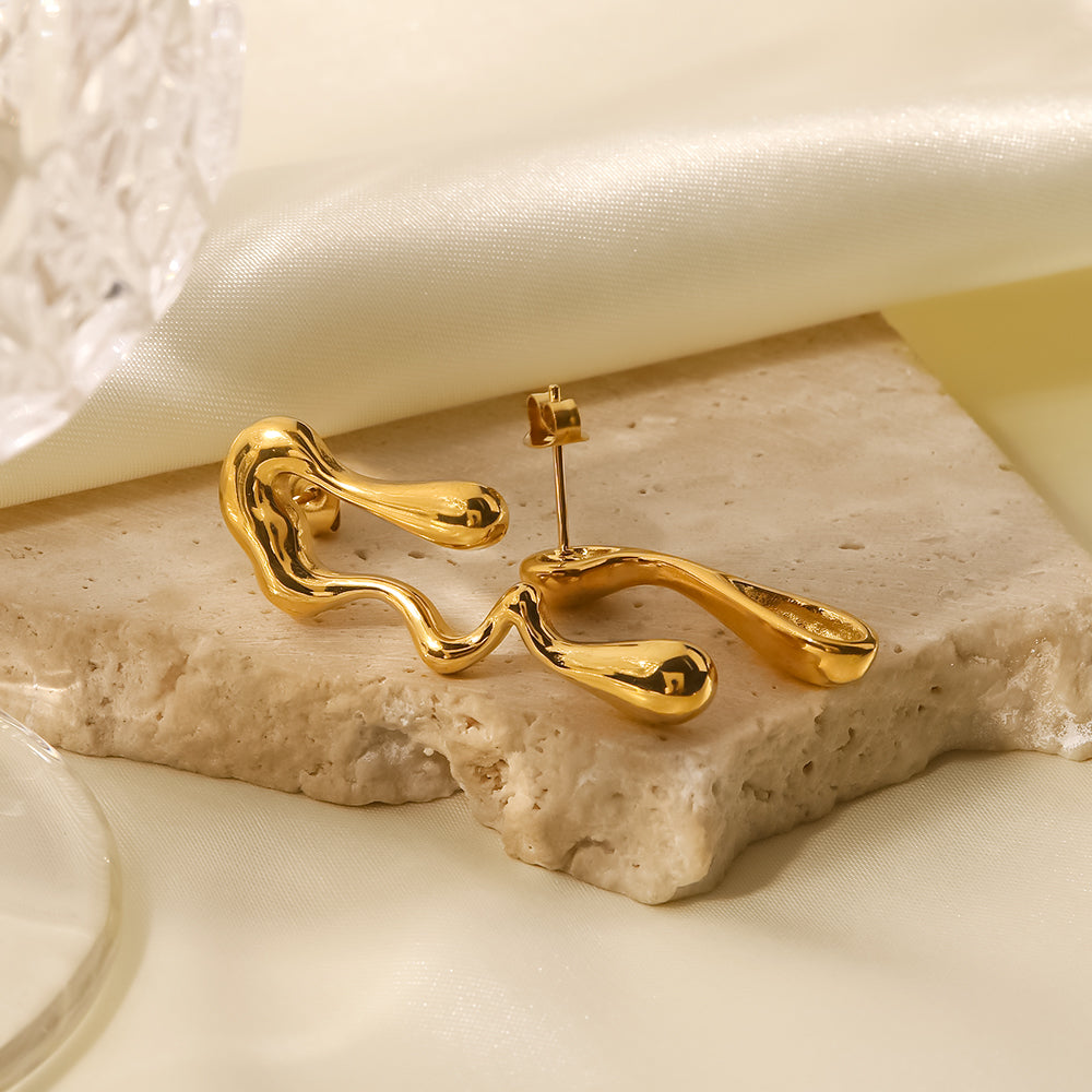 Melting Ice Earrings: 18K Gold/Silver Plated