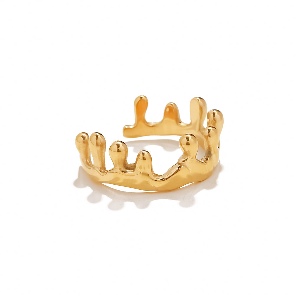 Melting Crown Ring: 18K Gold Plated